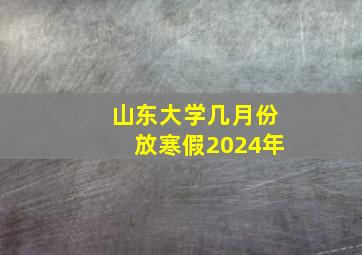 山东大学几月份放寒假2024年