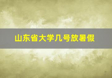 山东省大学几号放暑假