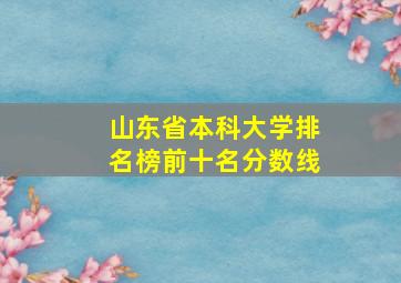 山东省本科大学排名榜前十名分数线