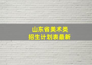 山东省美术类招生计划表最新