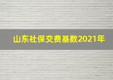 山东社保交费基数2021年