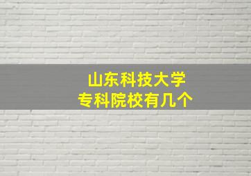 山东科技大学专科院校有几个