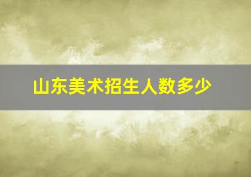 山东美术招生人数多少