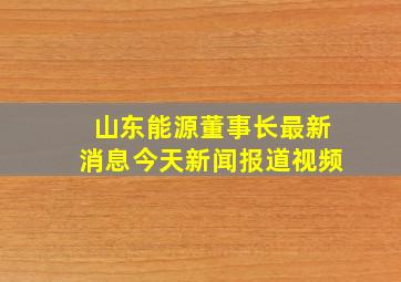 山东能源董事长最新消息今天新闻报道视频