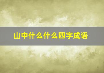 山中什么什么四字成语