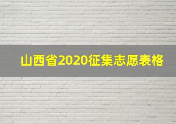 山西省2020征集志愿表格