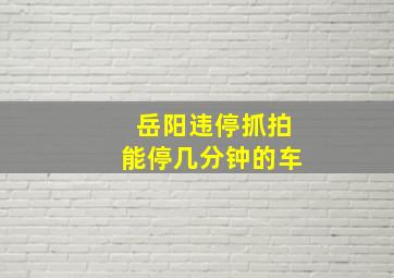 岳阳违停抓拍能停几分钟的车