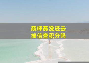 巅峰赛没进去掉信誉积分吗