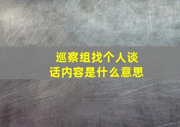 巡察组找个人谈话内容是什么意思