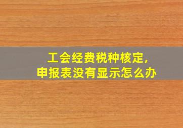 工会经费税种核定,申报表没有显示怎么办