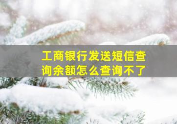 工商银行发送短信查询余额怎么查询不了