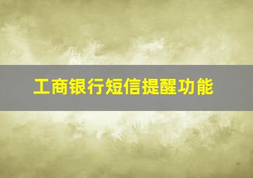 工商银行短信提醒功能