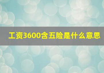 工资3600含五险是什么意思