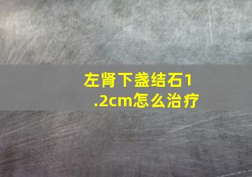 左肾下盏结石1.2cm怎么治疗