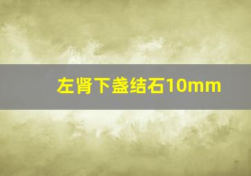 左肾下盏结石10mm