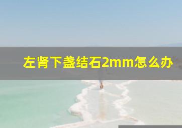 左肾下盏结石2mm怎么办