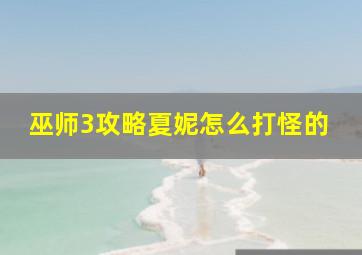 巫师3攻略夏妮怎么打怪的