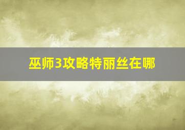 巫师3攻略特丽丝在哪