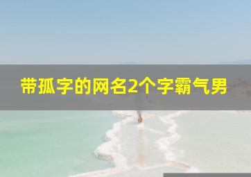 带孤字的网名2个字霸气男