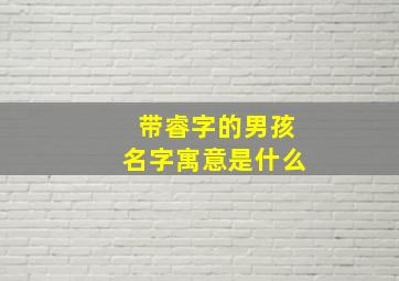 带睿字的男孩名字寓意是什么