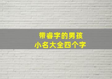 带睿字的男孩小名大全四个字