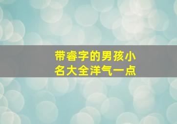 带睿字的男孩小名大全洋气一点