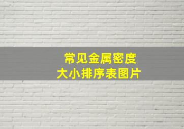 常见金属密度大小排序表图片