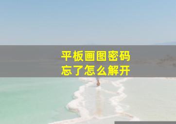 平板画图密码忘了怎么解开