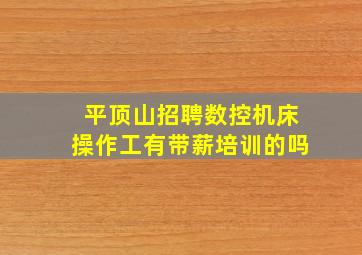 平顶山招聘数控机床操作工有带薪培训的吗