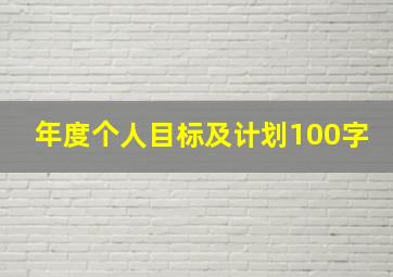 年度个人目标及计划100字