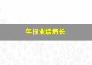 年报业绩增长