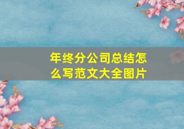 年终分公司总结怎么写范文大全图片