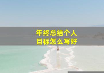 年终总结个人目标怎么写好