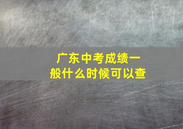 广东中考成绩一般什么时候可以查