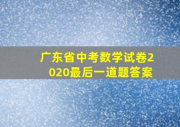 广东省中考数学试卷2020最后一道题答案