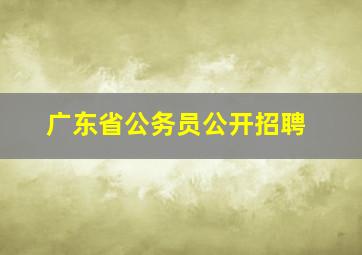 广东省公务员公开招聘