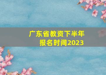 广东省教资下半年报名时间2023