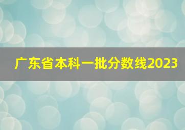 广东省本科一批分数线2023