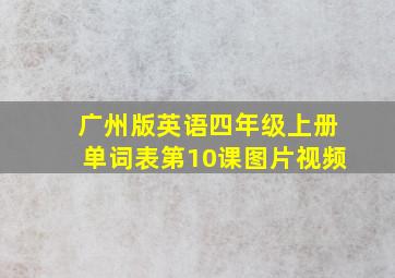 广州版英语四年级上册单词表第10课图片视频