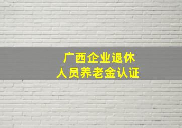 广西企业退休人员养老金认证