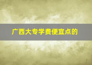 广西大专学费便宜点的