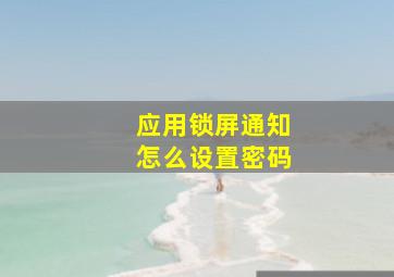 应用锁屏通知怎么设置密码