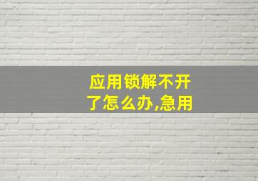 应用锁解不开了怎么办,急用