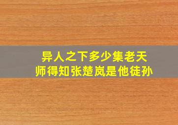 异人之下多少集老天师得知张楚岚是他徒孙