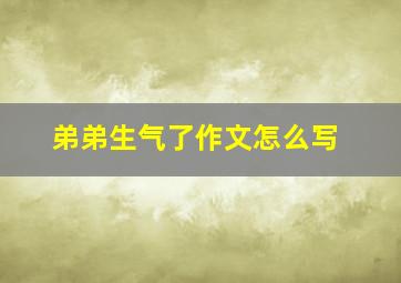 弟弟生气了作文怎么写