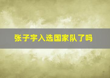 张子宇入选国家队了吗