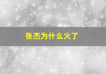 张杰为什么火了