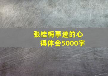 张桂梅事迹的心得体会5000字