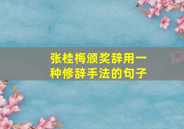 张桂梅颁奖辞用一种修辞手法的句子