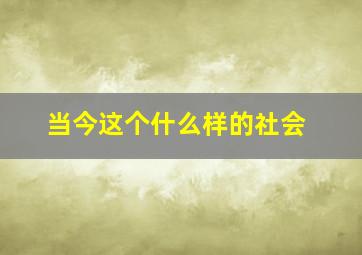 当今这个什么样的社会